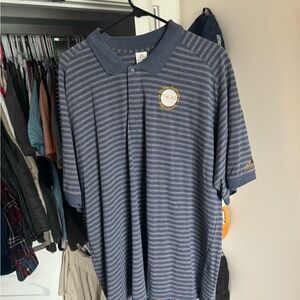 Tennessee Philip Fulmer Golf - adidas Men's Polo Shirt - Navy and White Stripes